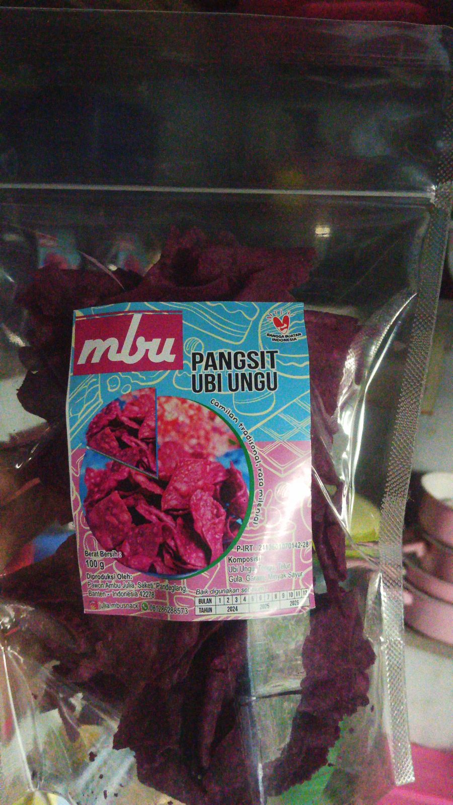 pangsit ubi ungu/100gr