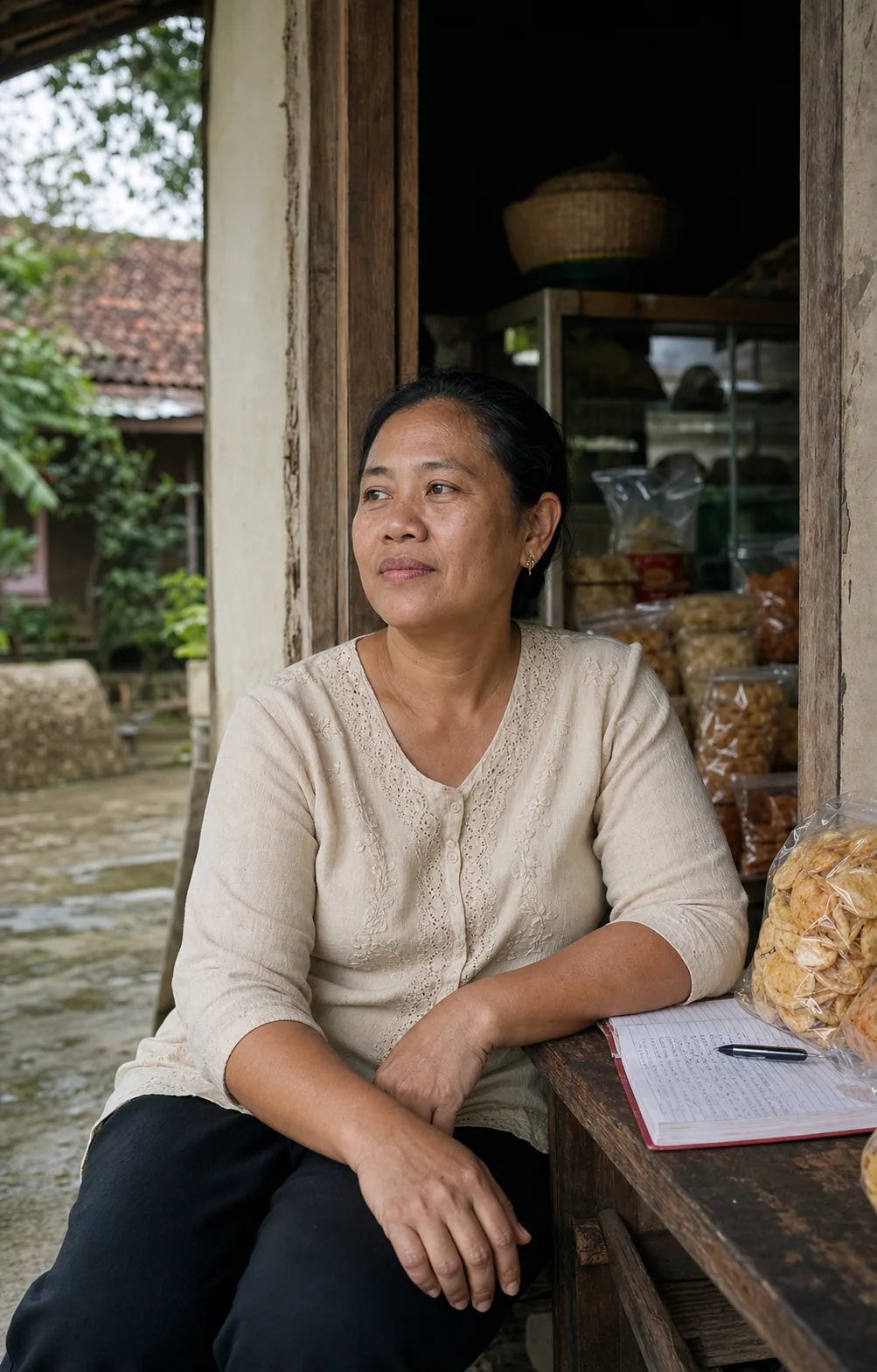 Siti Aminah, pelaku UMKM makanan ringan