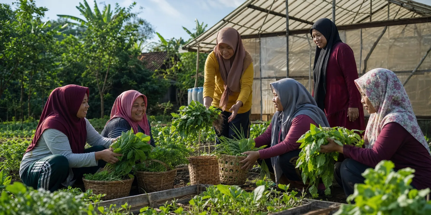 Panen bersama di kebun pangan Srikandi