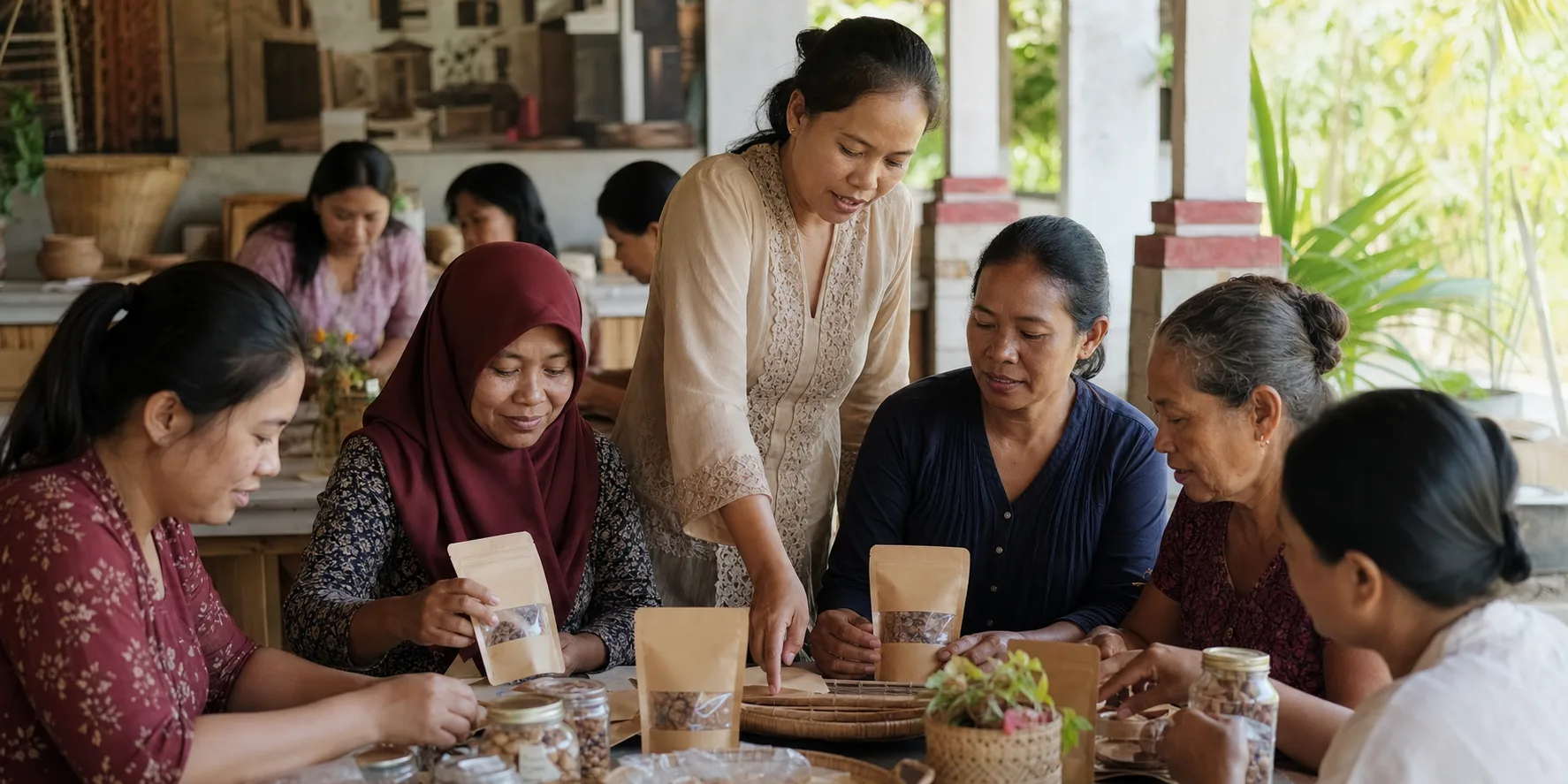 Pelatihan kemasan produk bersama perempuan pelaku UMKM